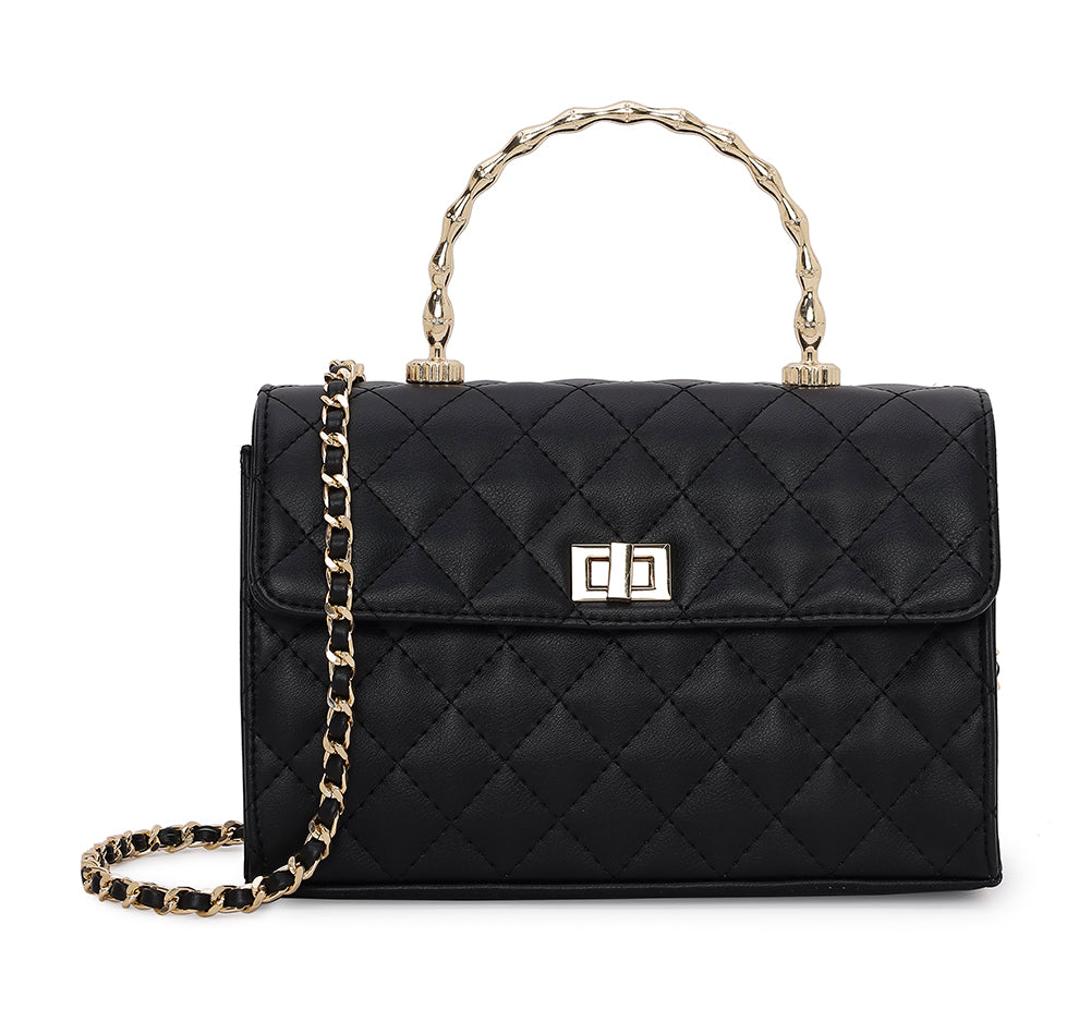 Elara Top handle Bag - Black