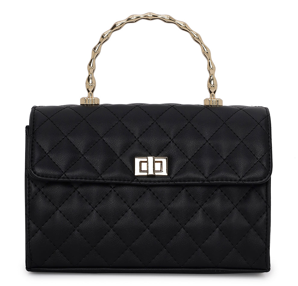 Elara Top handle Bag - Black