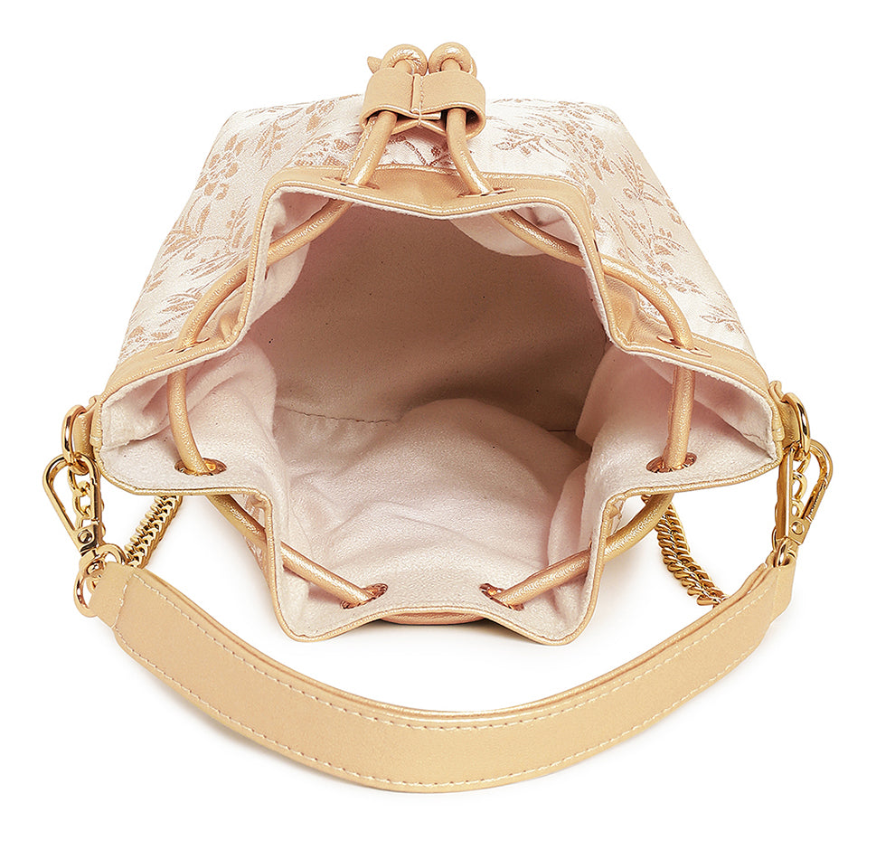 Evaara Bucket Bag - Off White Gold