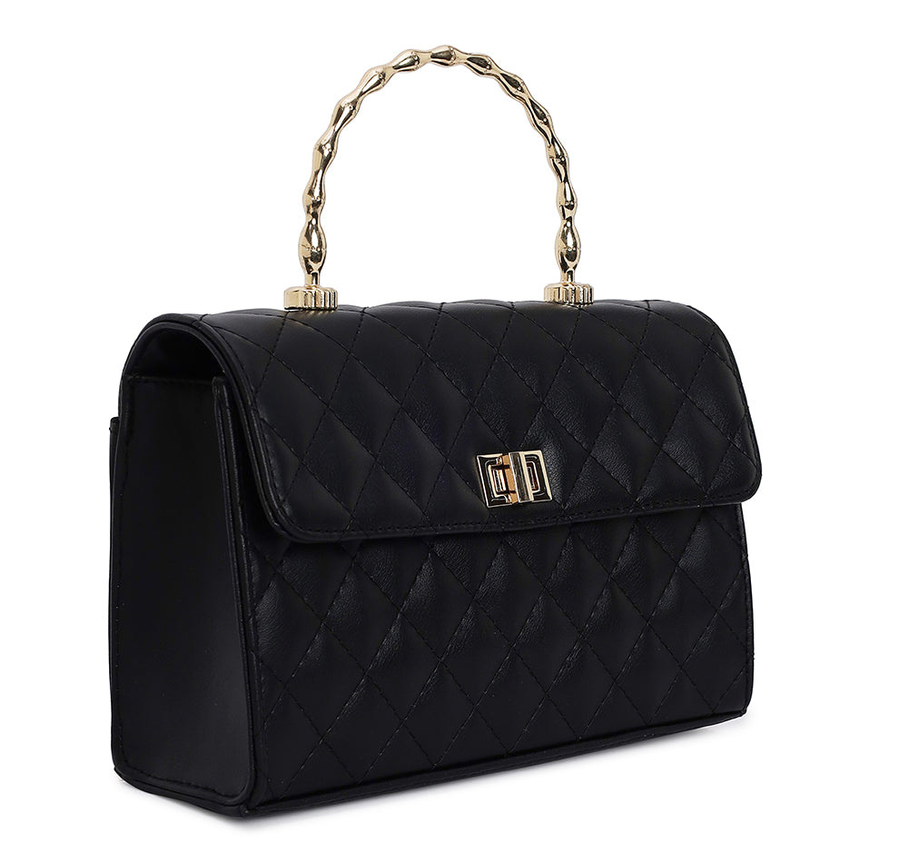 Elara Top handle Bag - Black