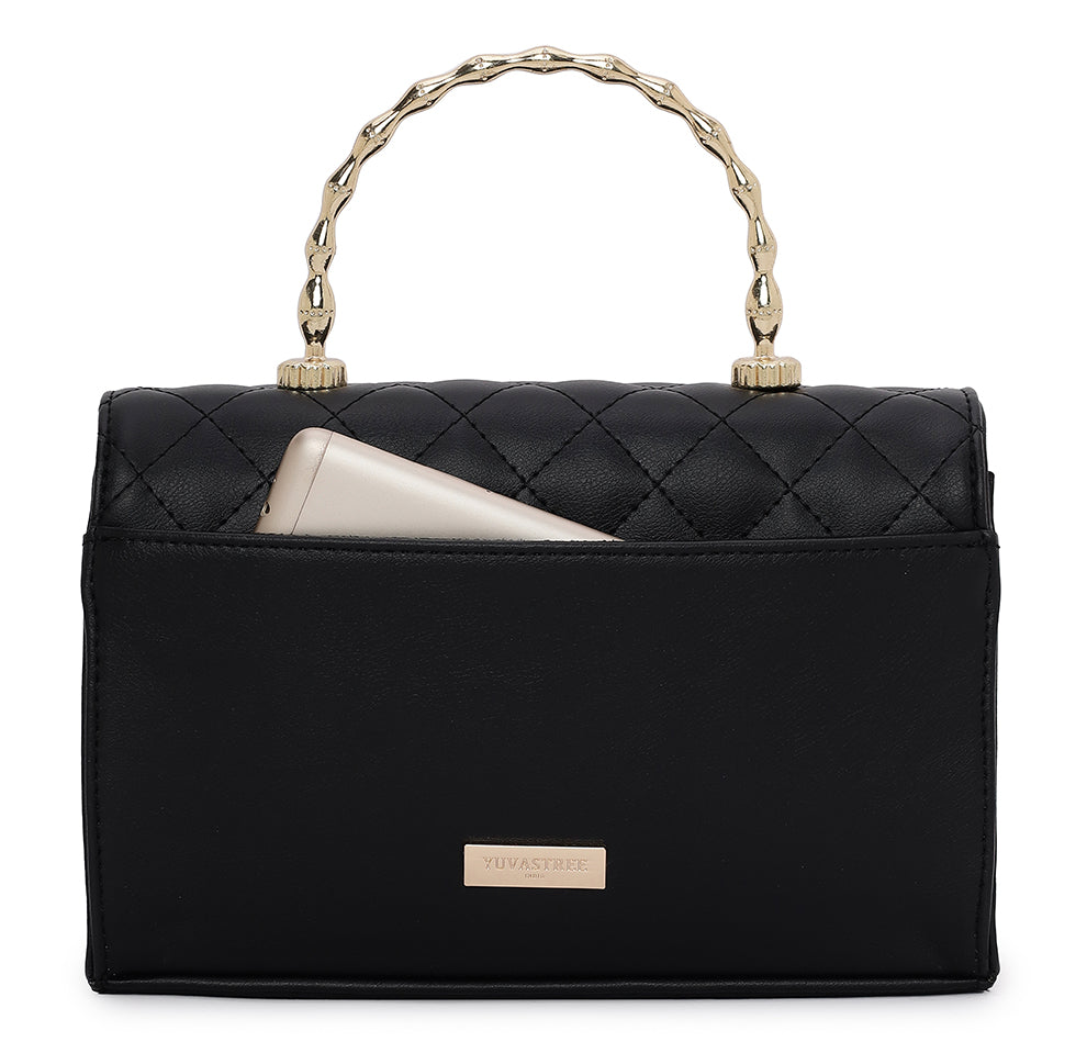 Elara Top handle Bag - Black