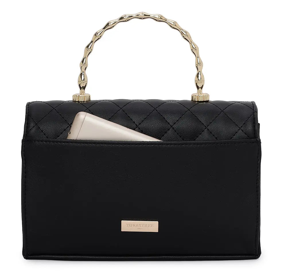 Elara Top handle Bag - Black YuvaStree