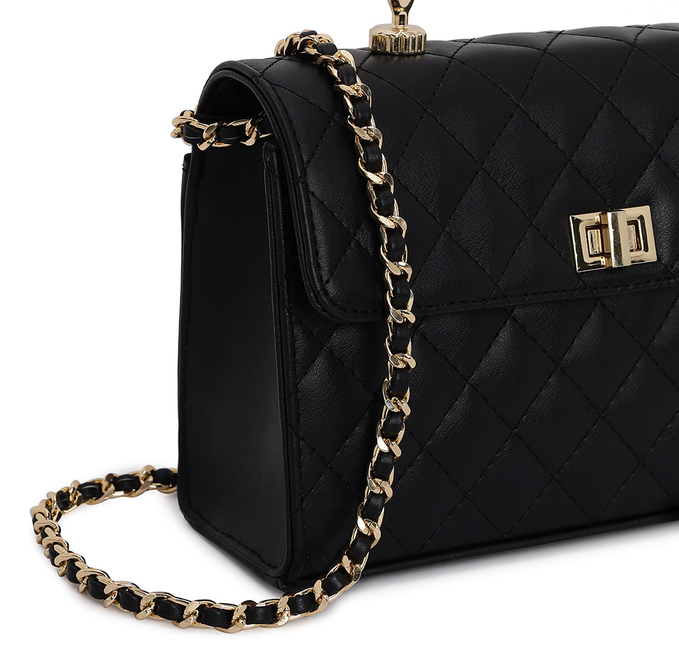 Elara Top handle Bag - Black