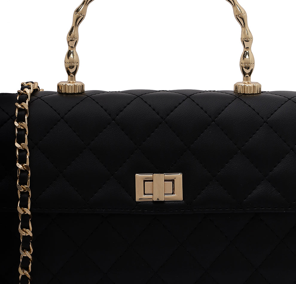 Elara Top handle Bag - Black