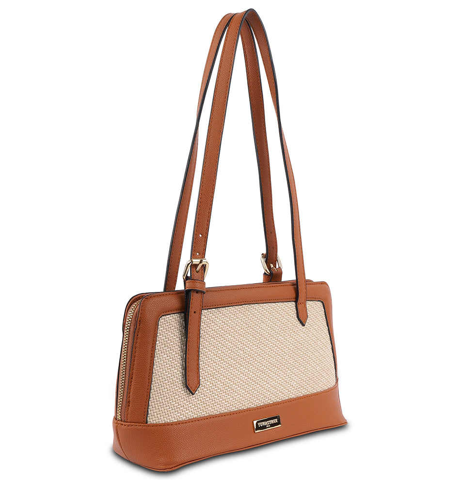 Liora Jute Shoulder Bag - Tan