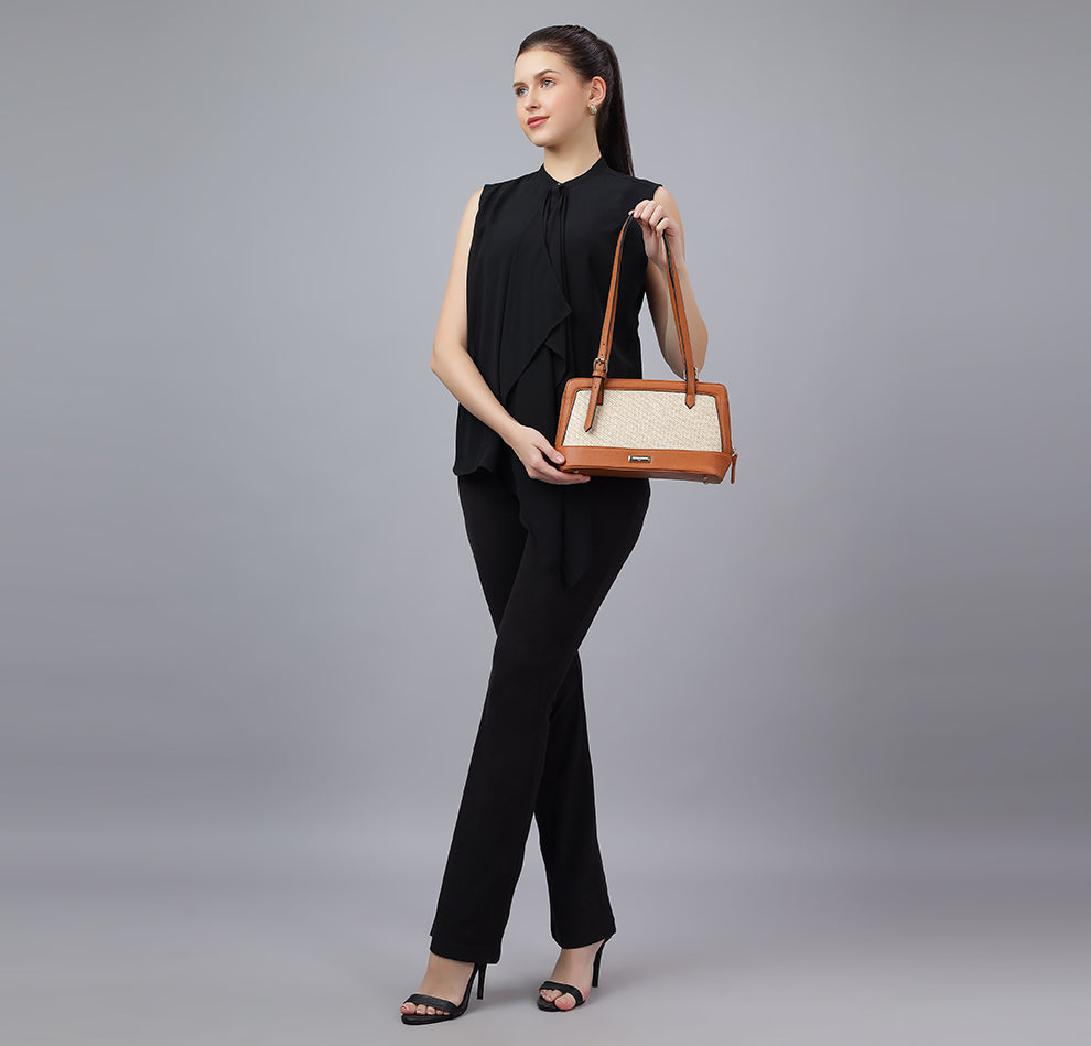 Liora Jute Shoulder Bag - Tan