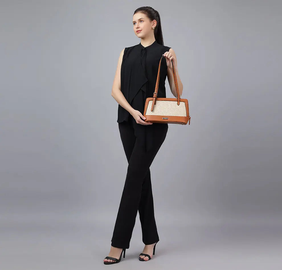 Liora Jute Shoulder Bag - Tan YuvaStree