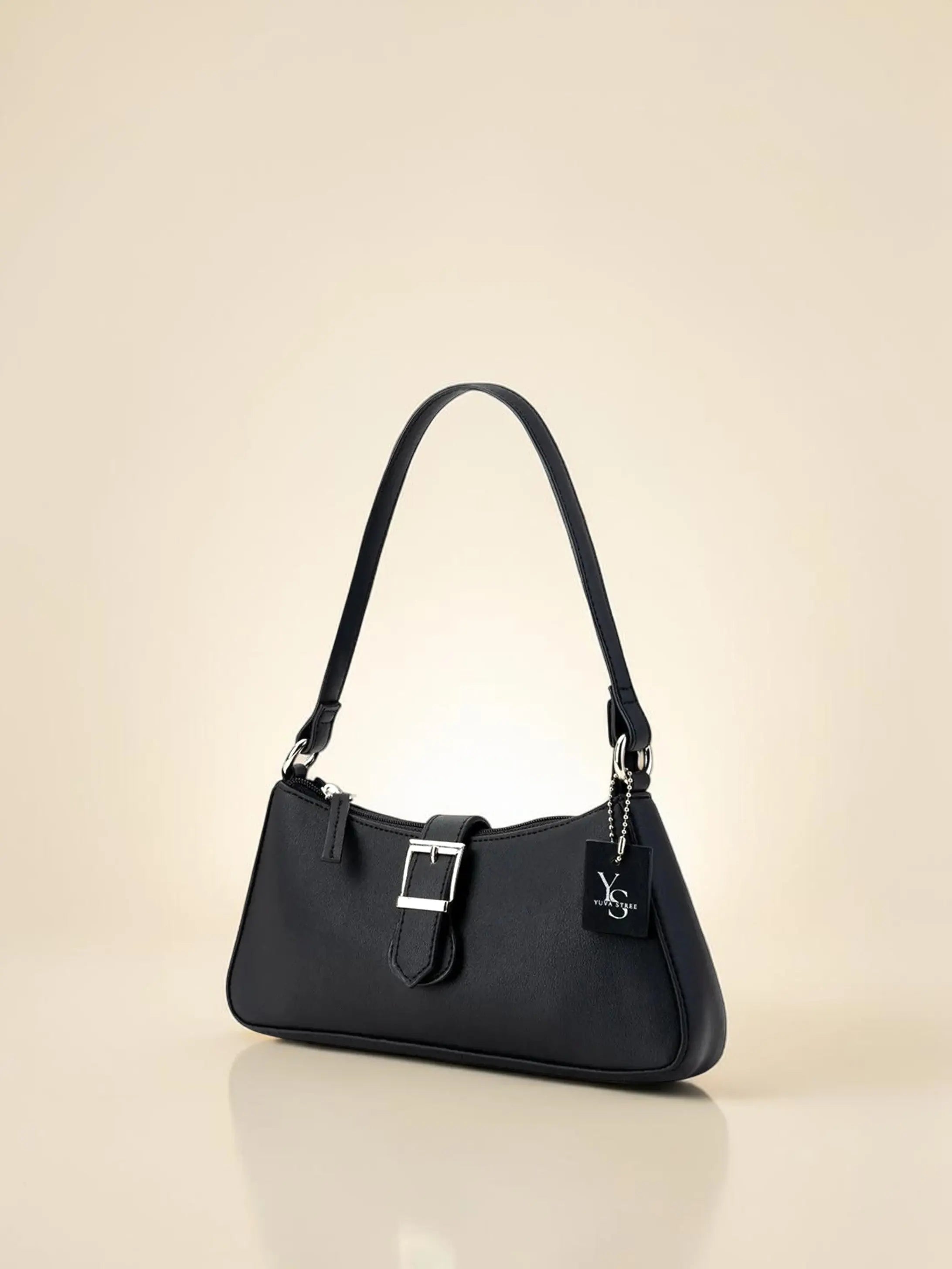 Sleek Baguette Bag - Black YuvaStree