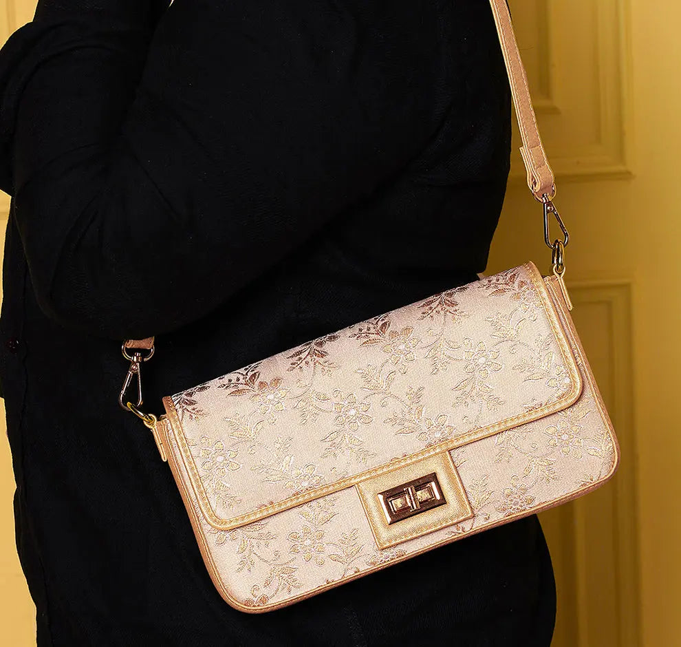 Alira Shoulder Bag - Off White Gold YuvaStree