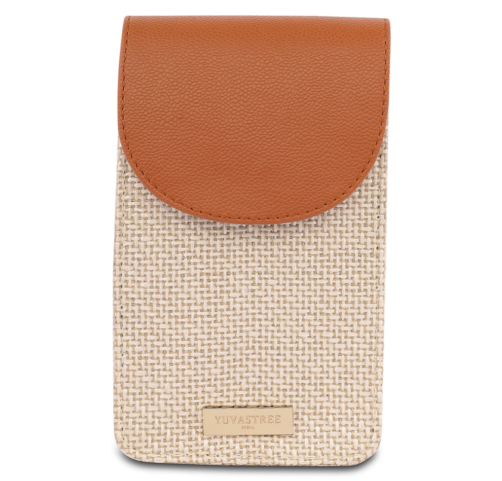 Pixel Jute Mobile Sling - Tan