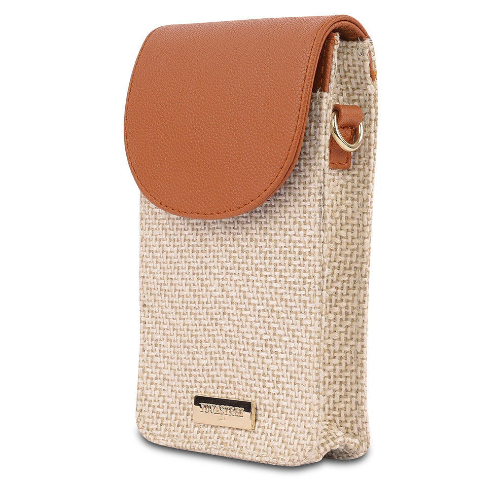 Pixel Jute Mobile Sling - Tan