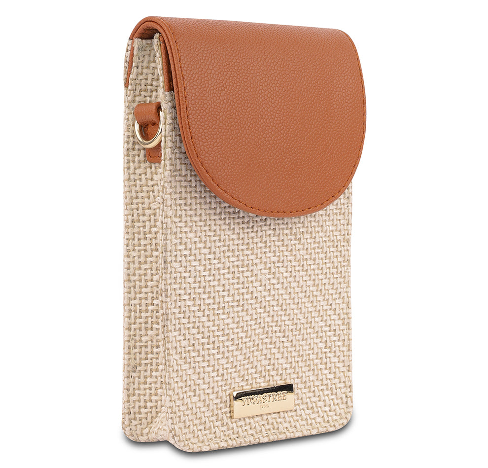 Pixel Jute Mobile Sling - Tan