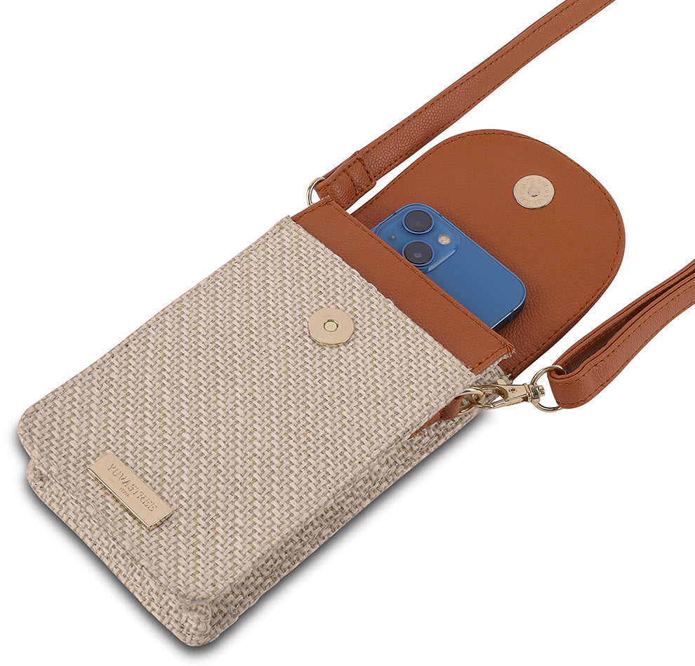 Pixel Jute Mobile Sling - Tan