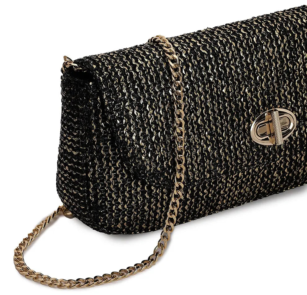 Elvina Clutch - Midnight Gold YuvaStree