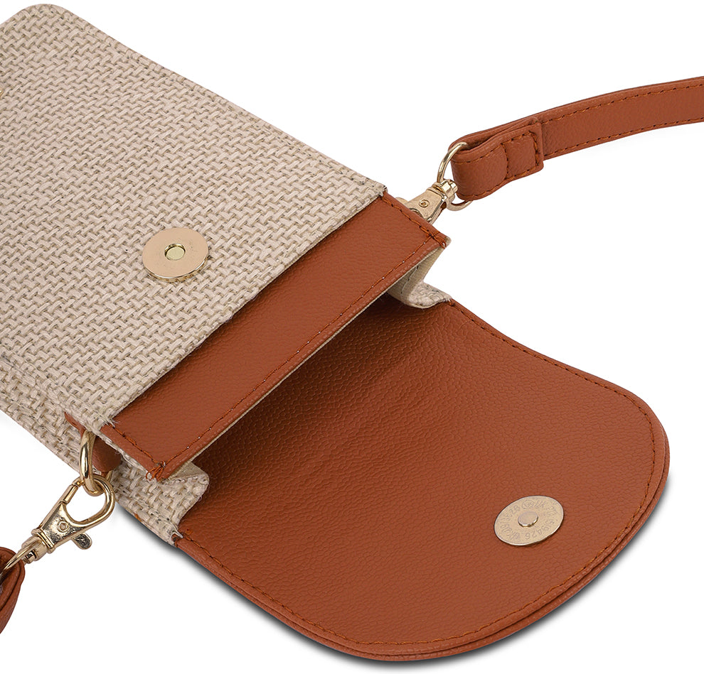 Pixel Jute Mobile Sling - Tan