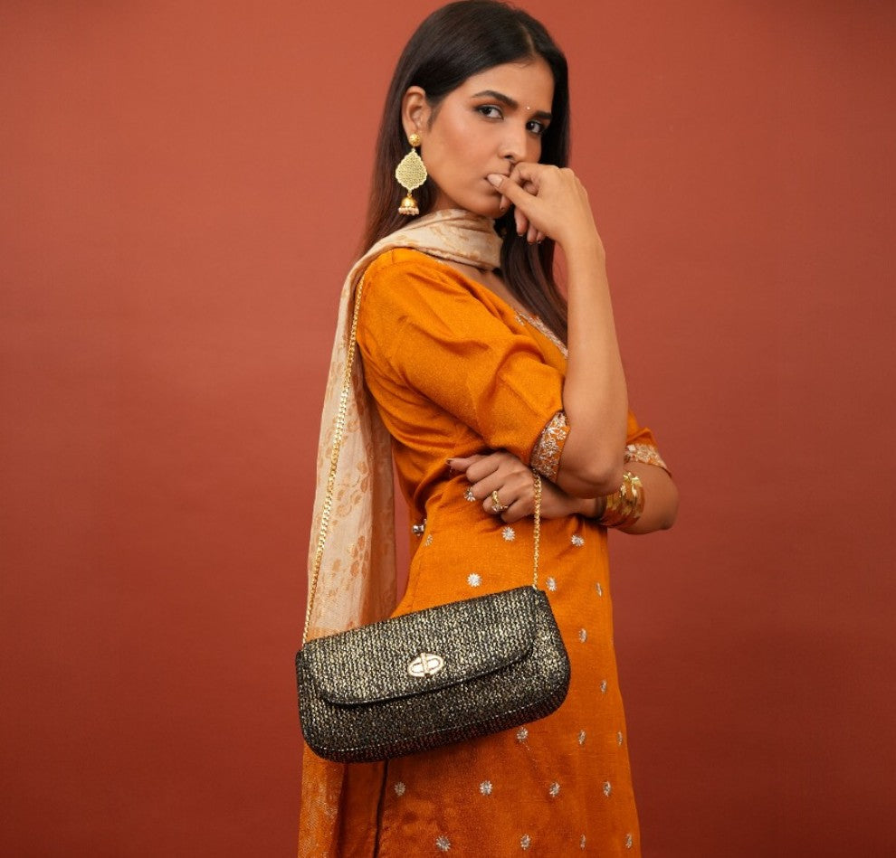 Elvina Clutch - Midnight Gold