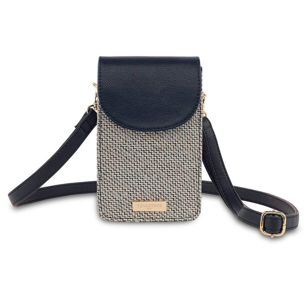 Pixel Jute Mobile Sling - Black