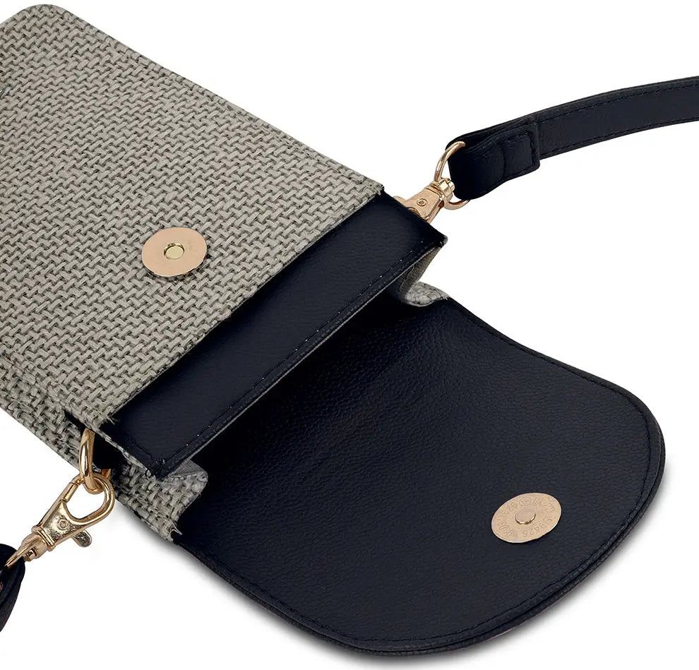 Pixel Jute Mobile Sling - Black YuvaStree