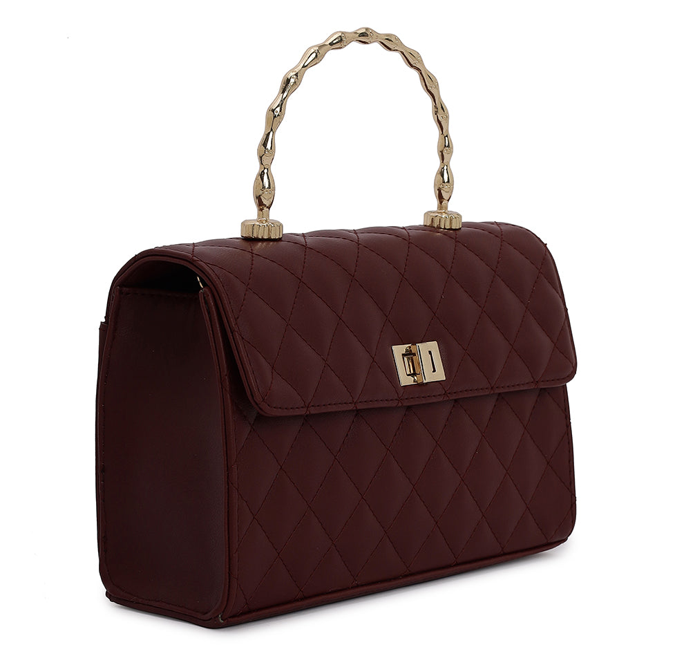 Elara Top handle Bag - Wine