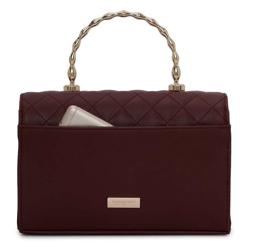 Elara Top handle Bag - Wine