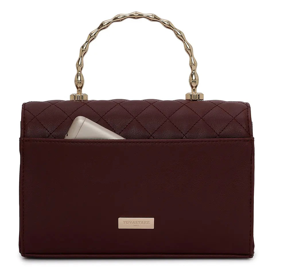 Elara Top handle Bag - Wine YuvaStree