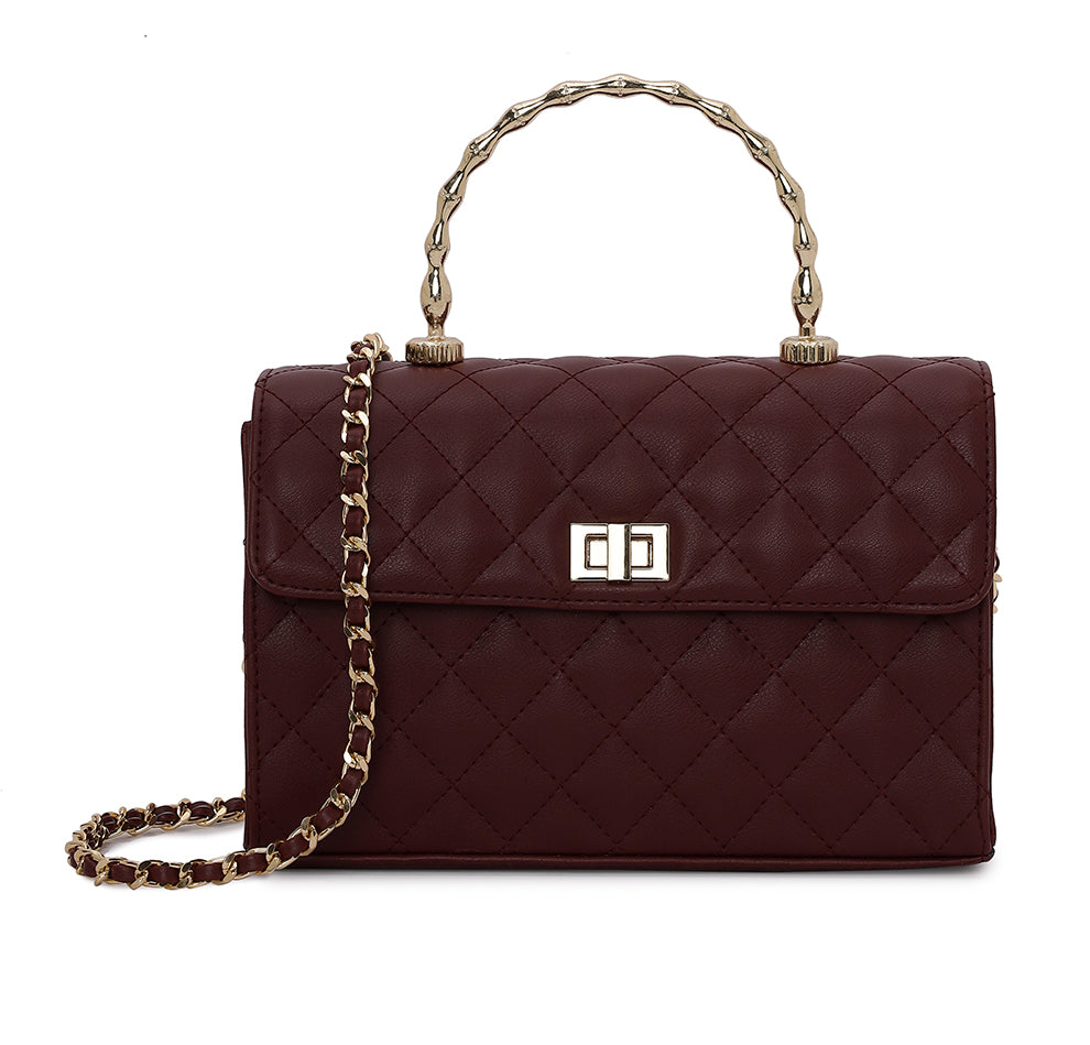 Elara Top handle Bag - Wine