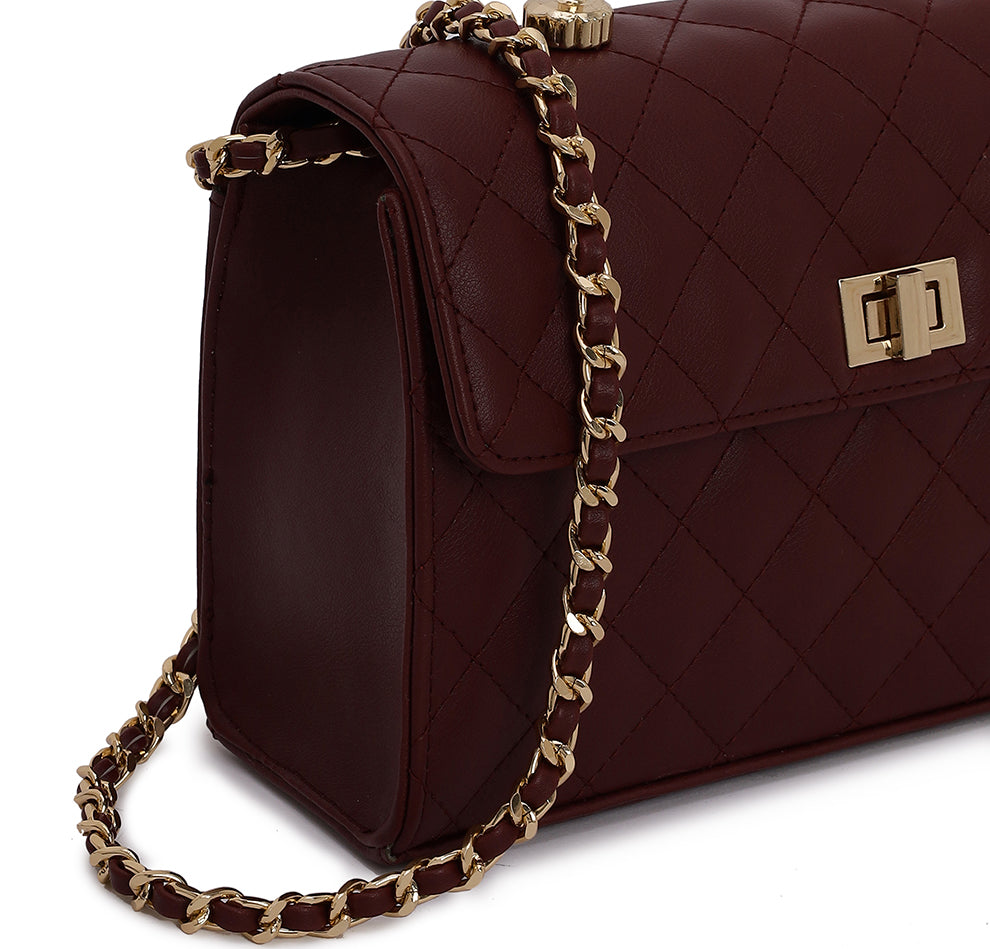 Elara Top handle Bag - Wine