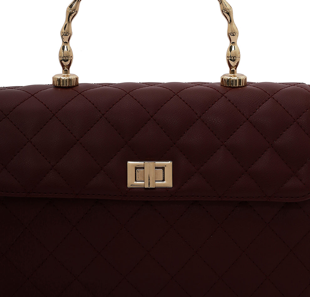 Elara Top handle Bag - Wine