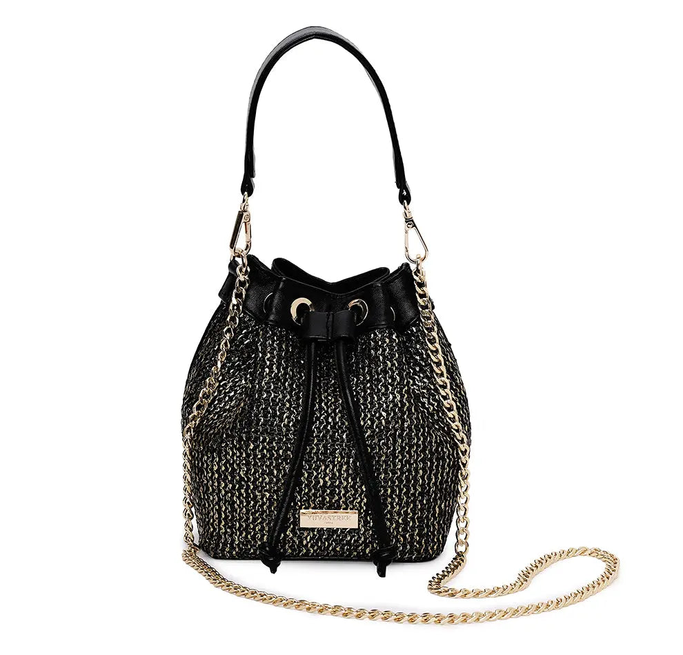 Evaara Bucket Bag - Midnight Gold YuvaStree