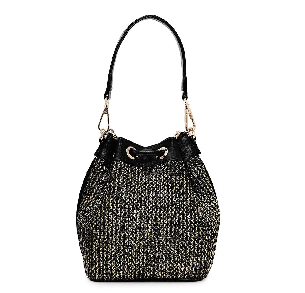 Evaara Bucket Bag - Midnight Gold YuvaStree