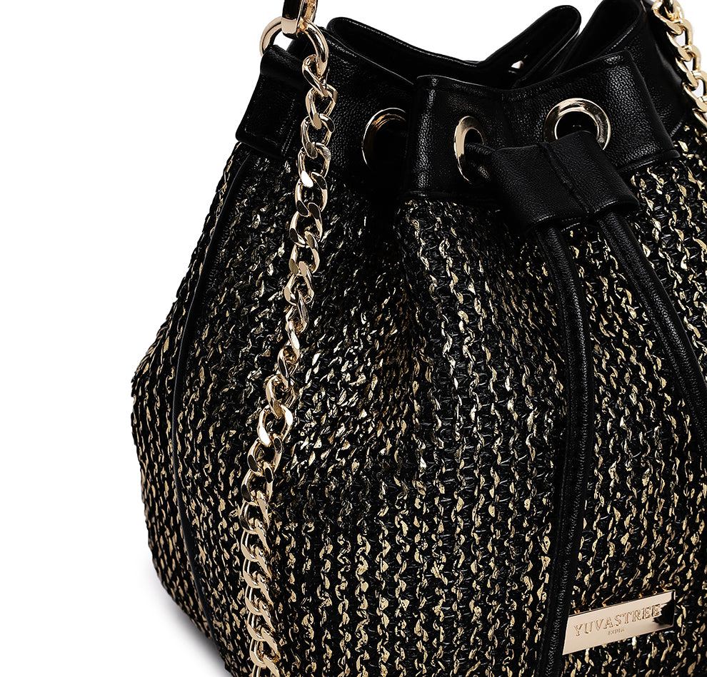 Evaara Bucket Bag - Midnight Gold