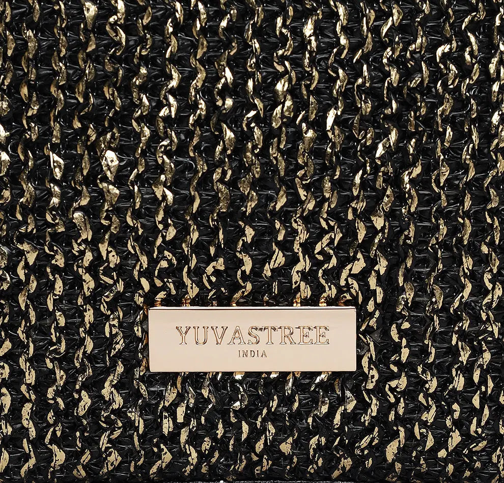 Evaara Bucket Bag - Midnight Gold YuvaStree