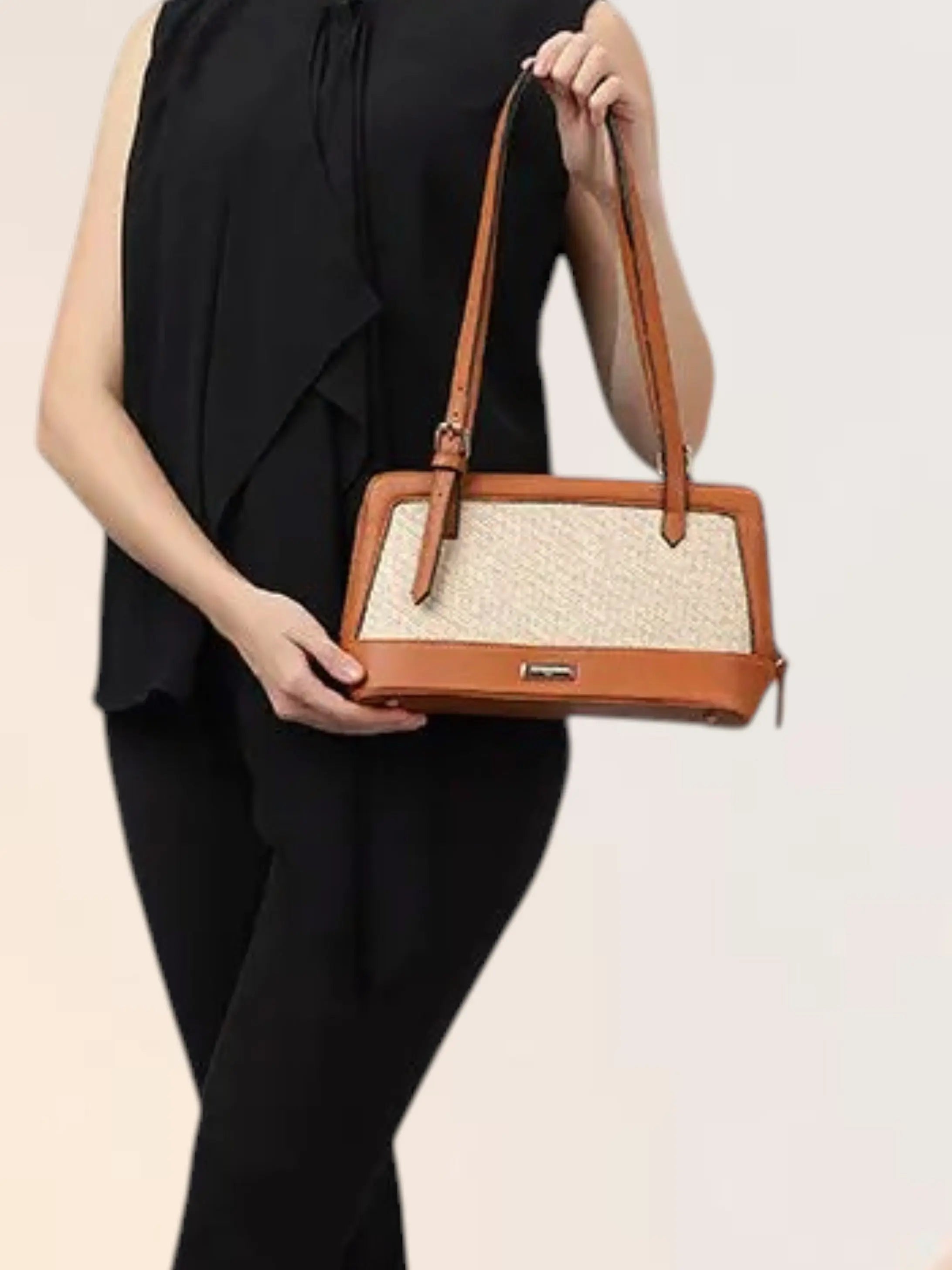 Liora Jute Shoulder Bag - Tan YuvaStree