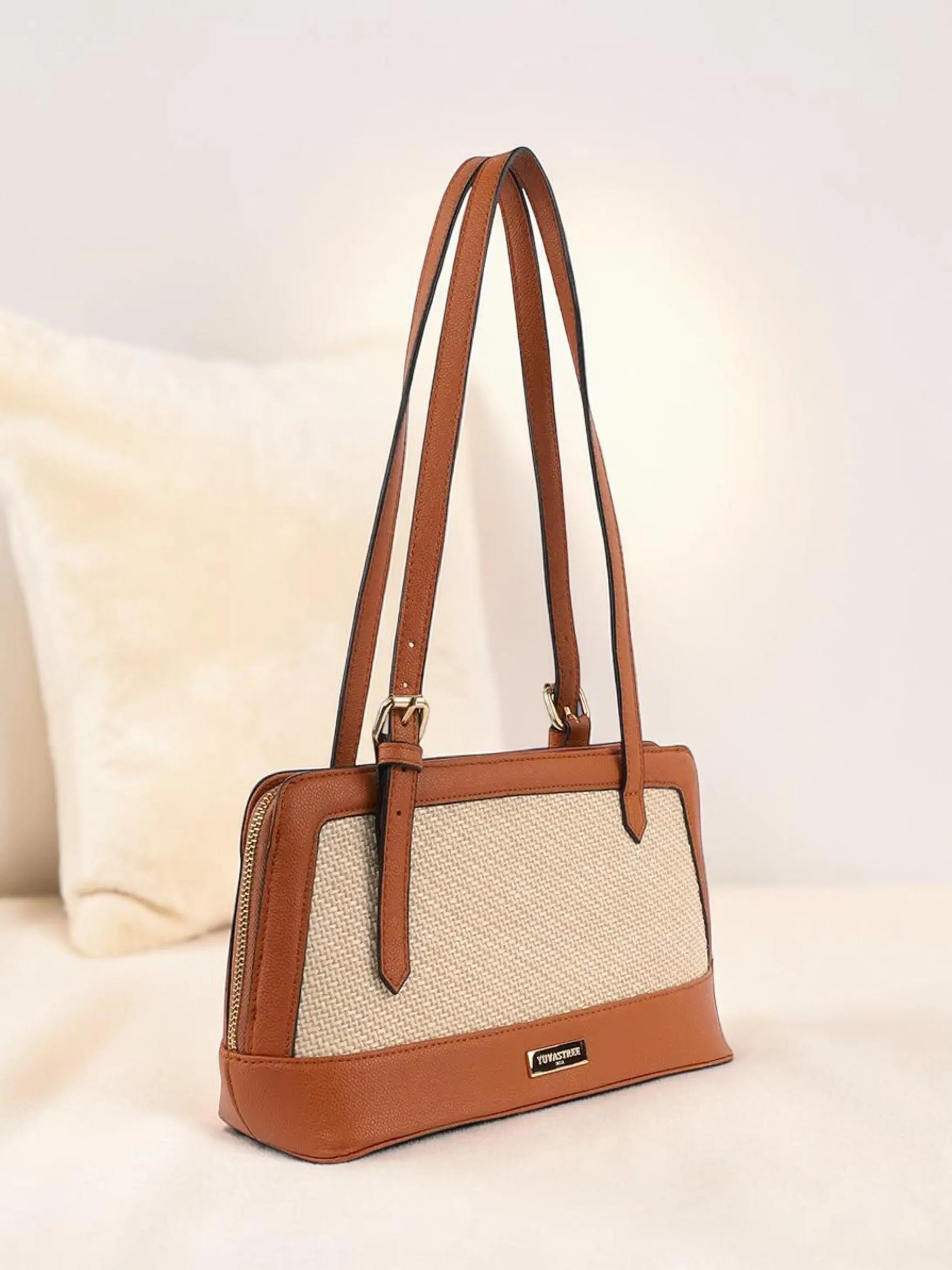 Liora Jute Shoulder Bag - Tan YuvaStree