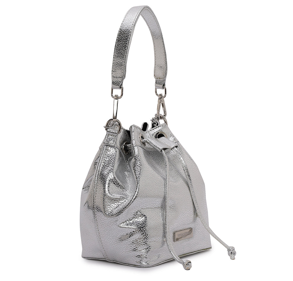 Evaara Bucket Bag - Silver Mirage