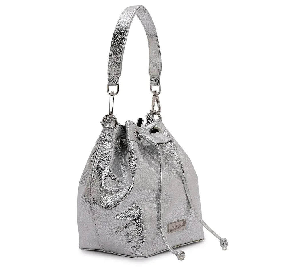 Evaara Bucket Bag - Silver Mirage YuvaStree