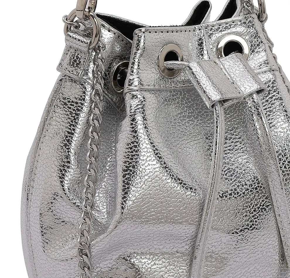 Evaara Bucket Bag - Silver Mirage YuvaStree