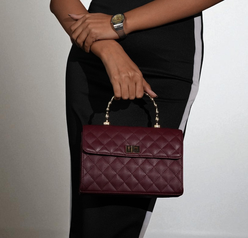 Elara Top handle Bag - Wine
