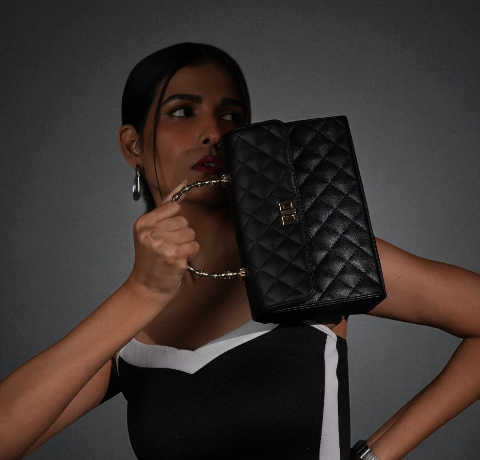 Elara Top handle Bag - Black