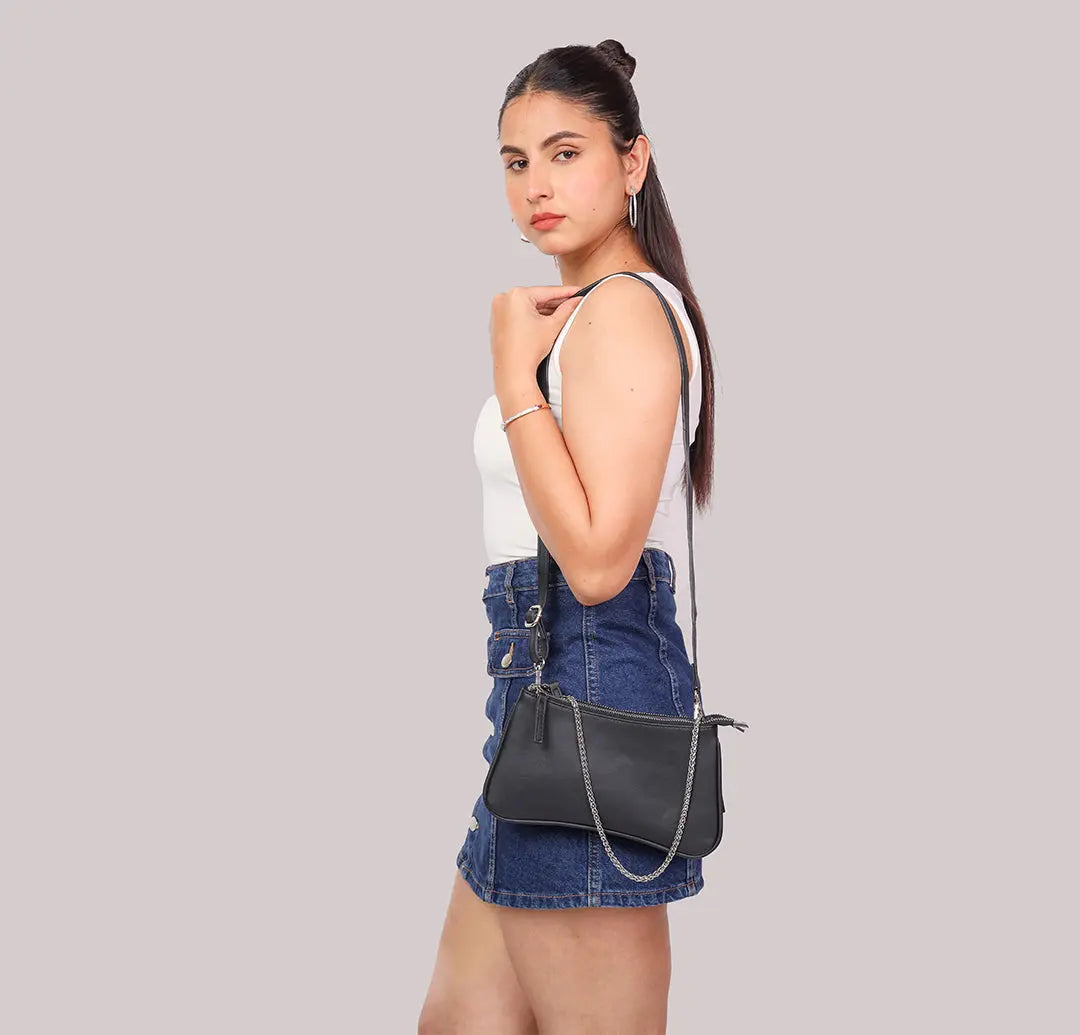 Twixis Crossbody Bag - Black YuvaStree