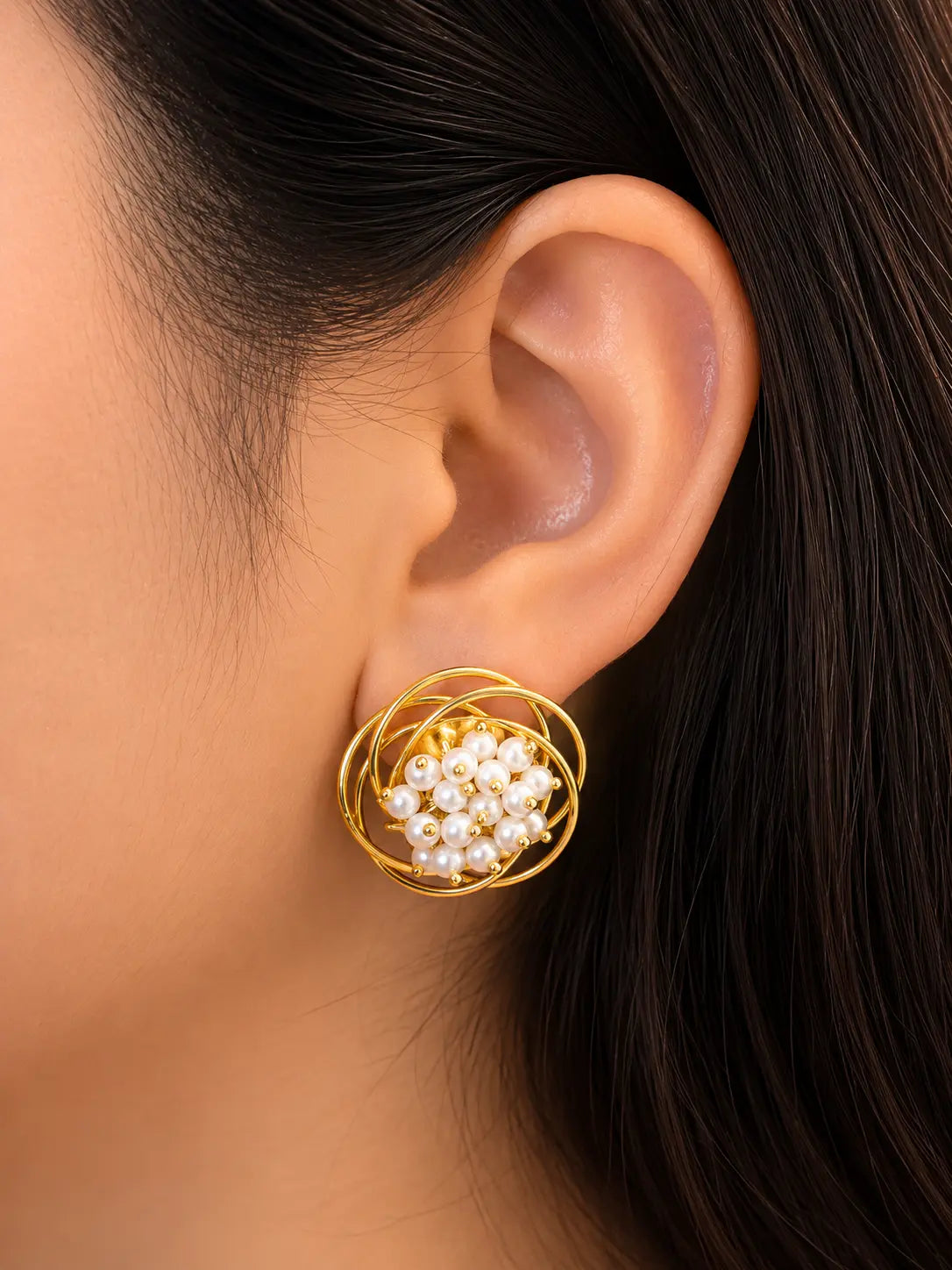 Pearl Cage Studs YuvaStree
