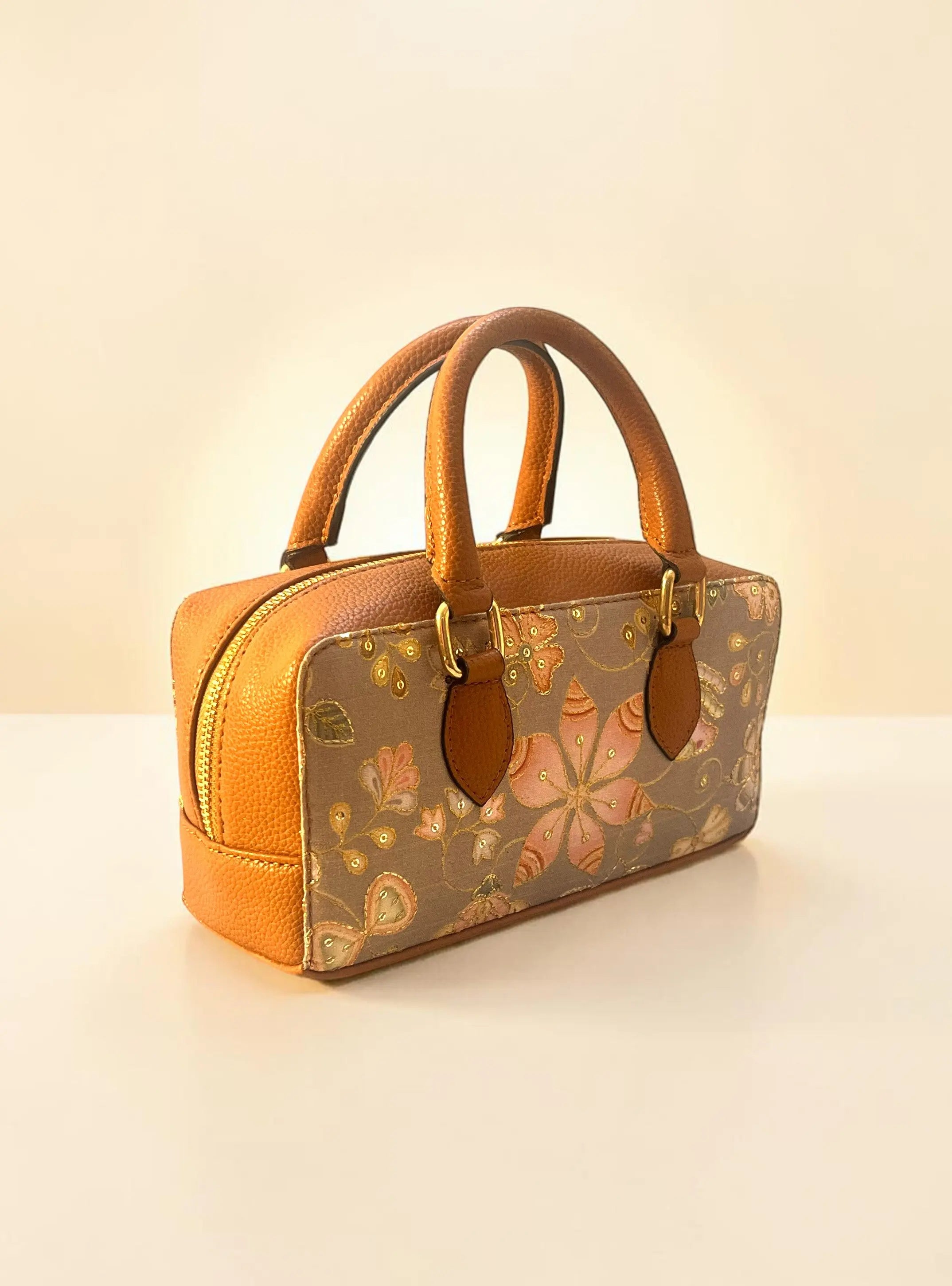Lume Boxy Crossbody Bag - Floral Tan YuvaStree