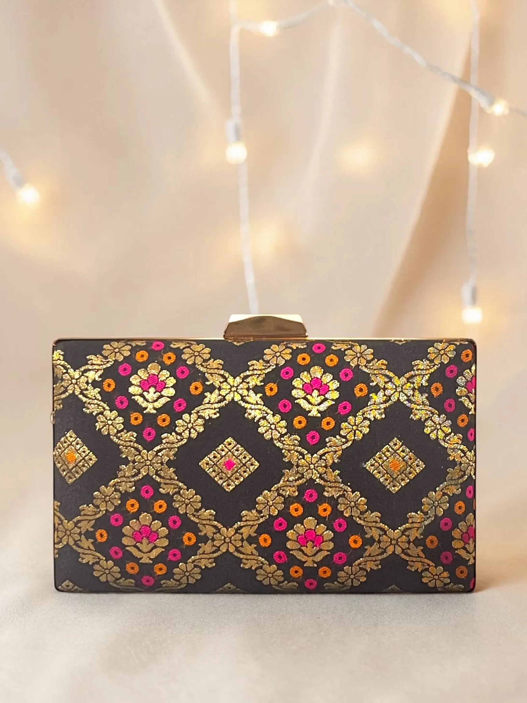 Annie Box Clutch - Black YuvaStree