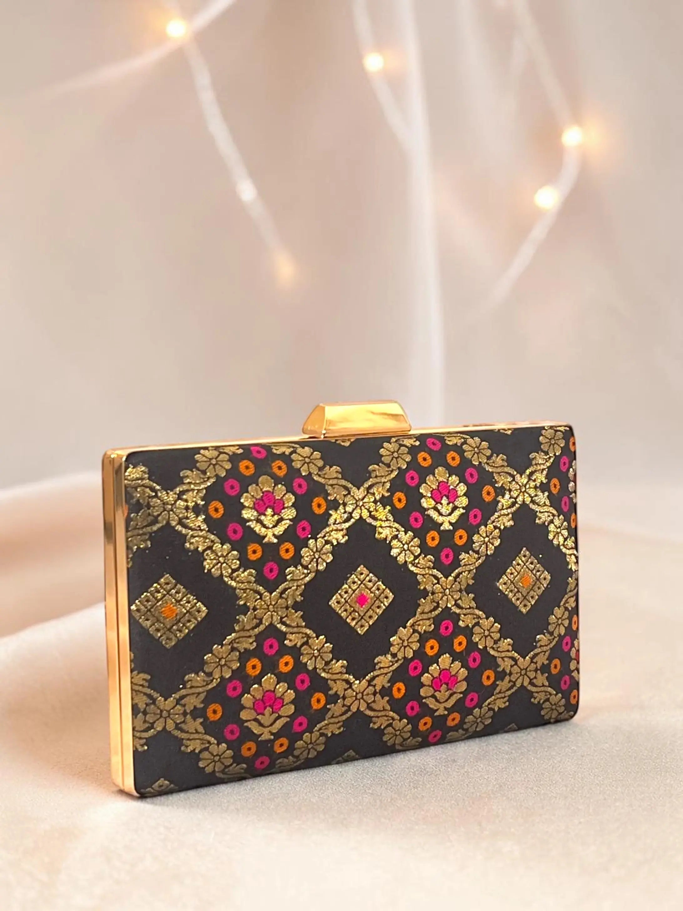 Annie Box Clutch - Black YuvaStree