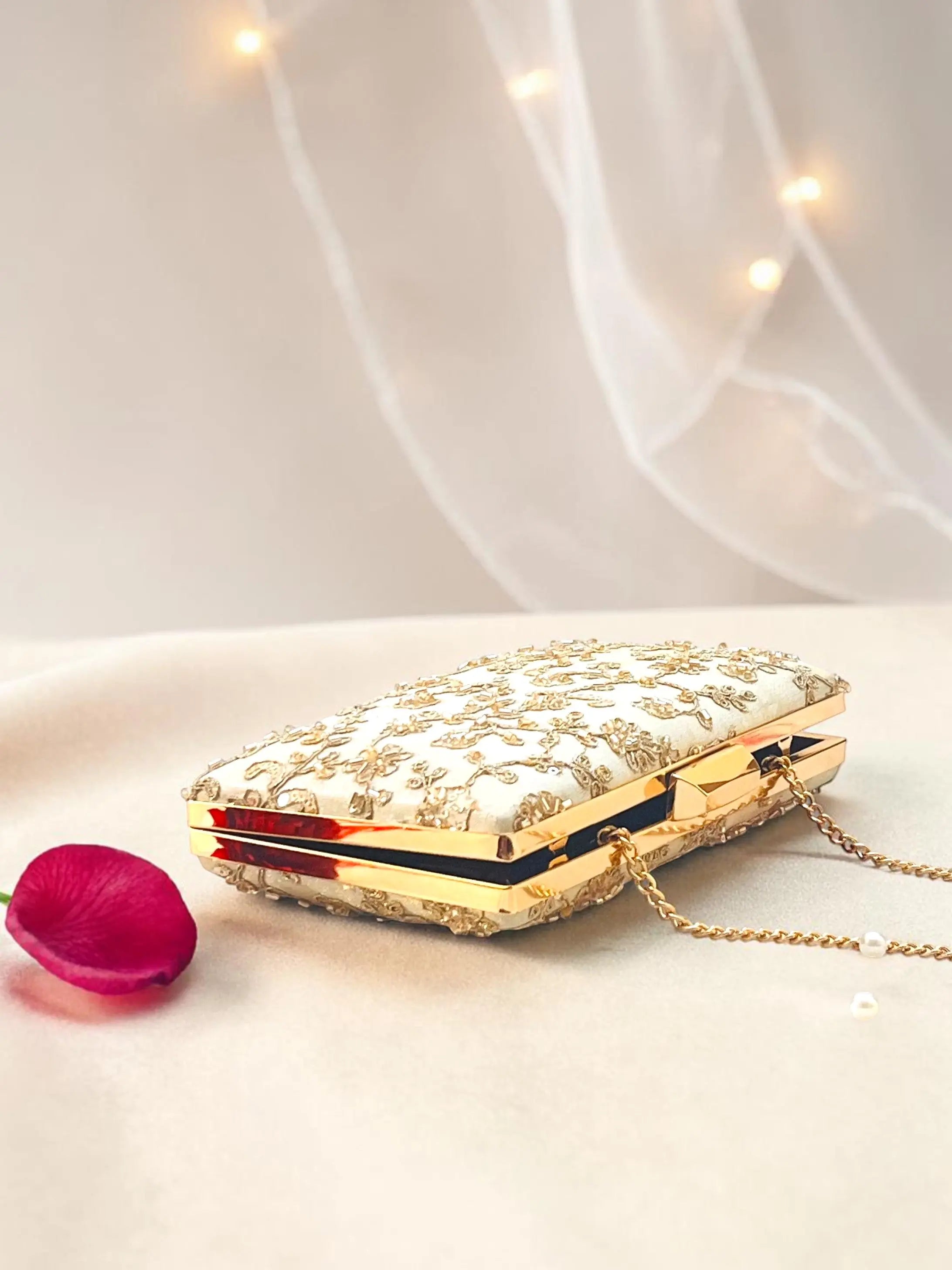 Annie Box Clutch - Gold YuvaStree