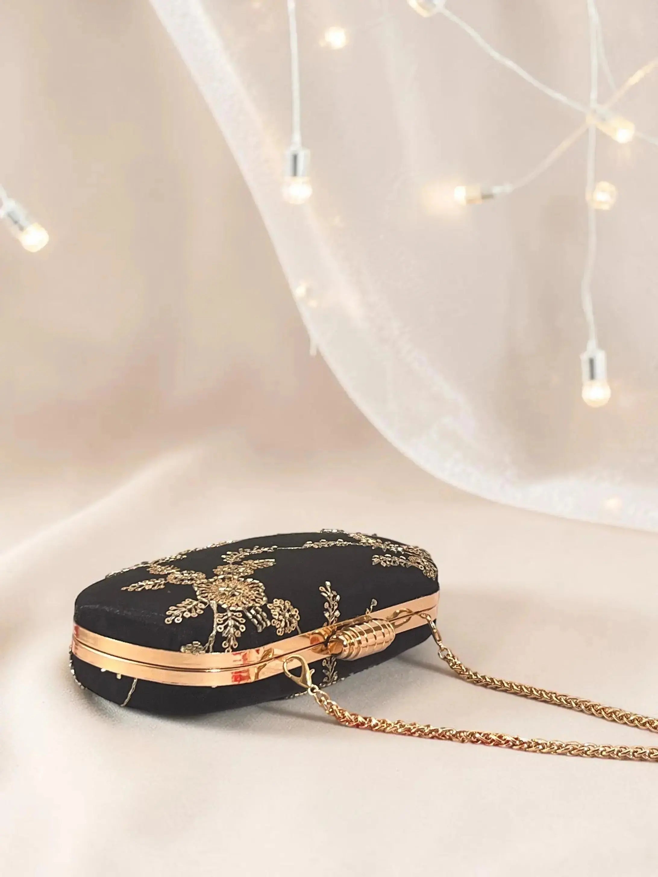 The Timeless Duo - Capsule Clutches Black & Gold Set of 2 YuvaStree