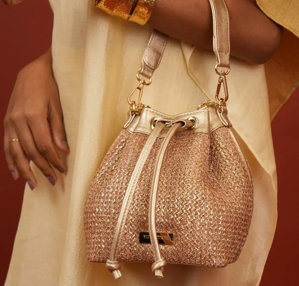 Evaara Bucket Bag - Antique Rose YuvaStree