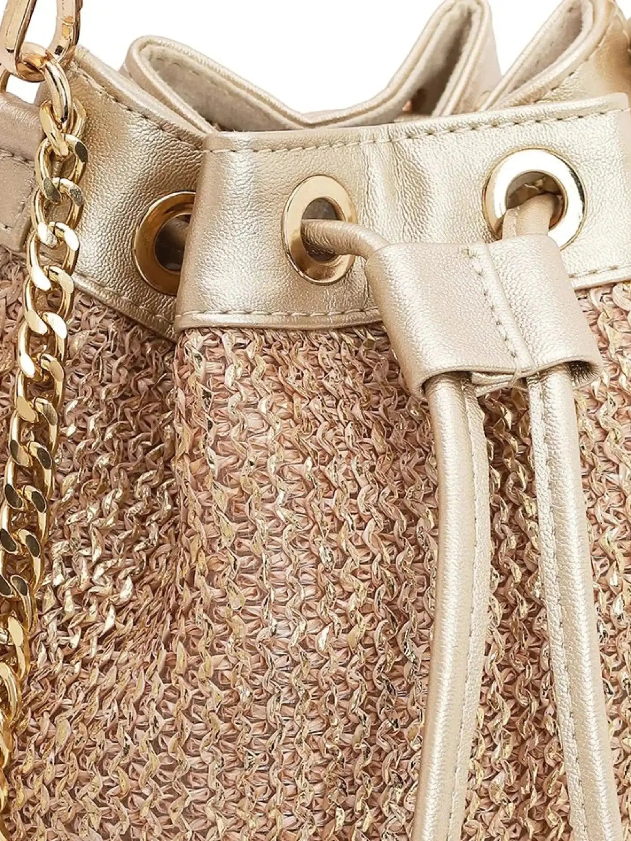 The Evaara Bucket Bag combo - Antique Rose & Midnight Gold Set of 2 YuvaStree