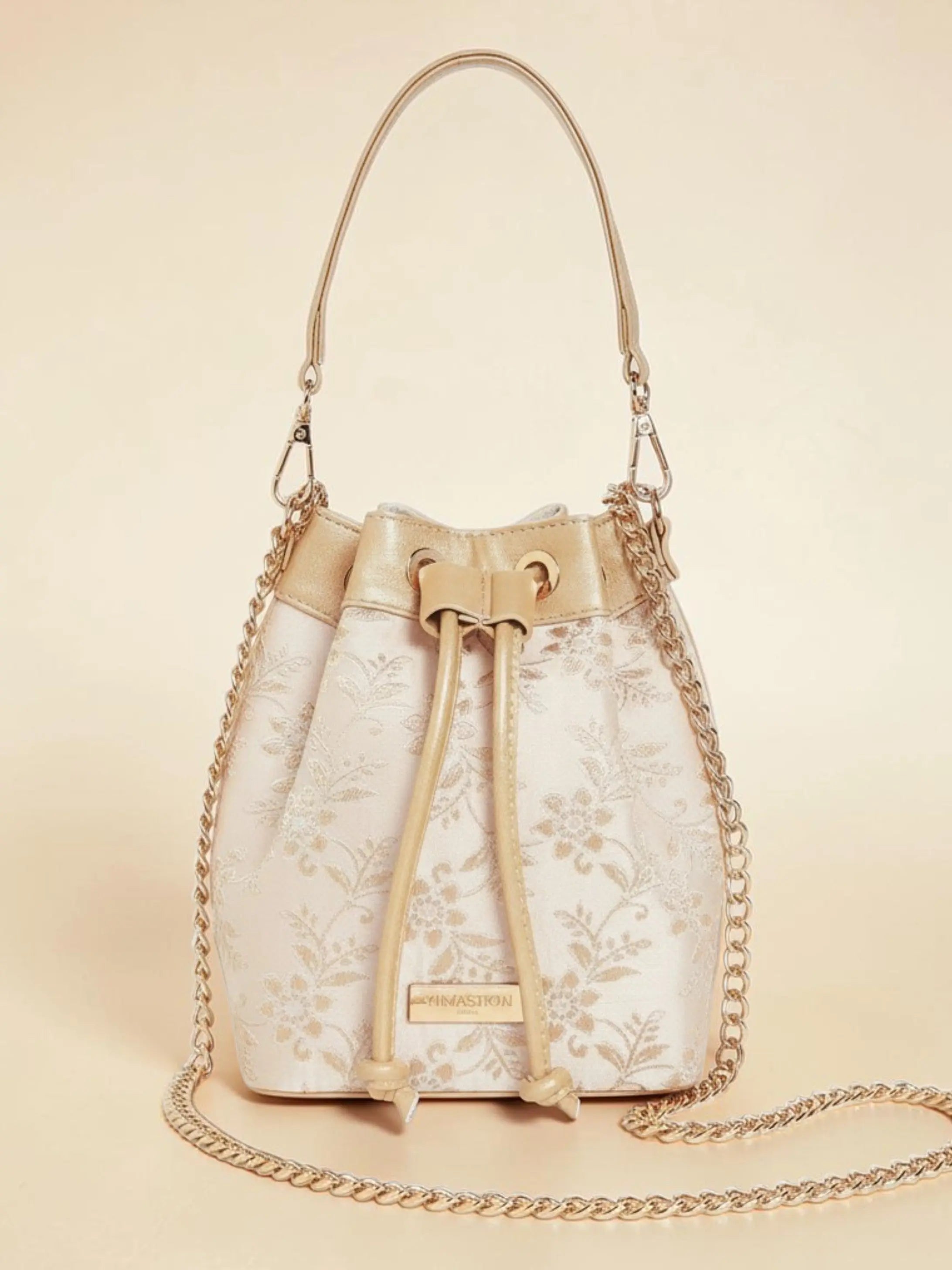 Evaara Bucket Bag - Off White Gold YuvaStree