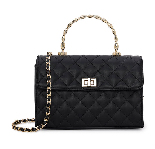 Elara Top handle Bag - Black